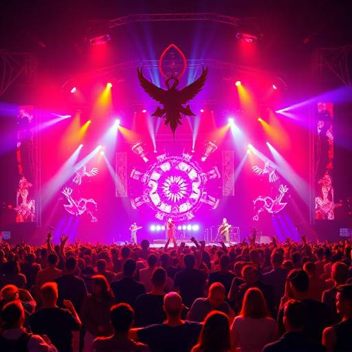 Highlights reel from a live-streamed music festival, featuring dynamic stage lighting and vibrant performances.